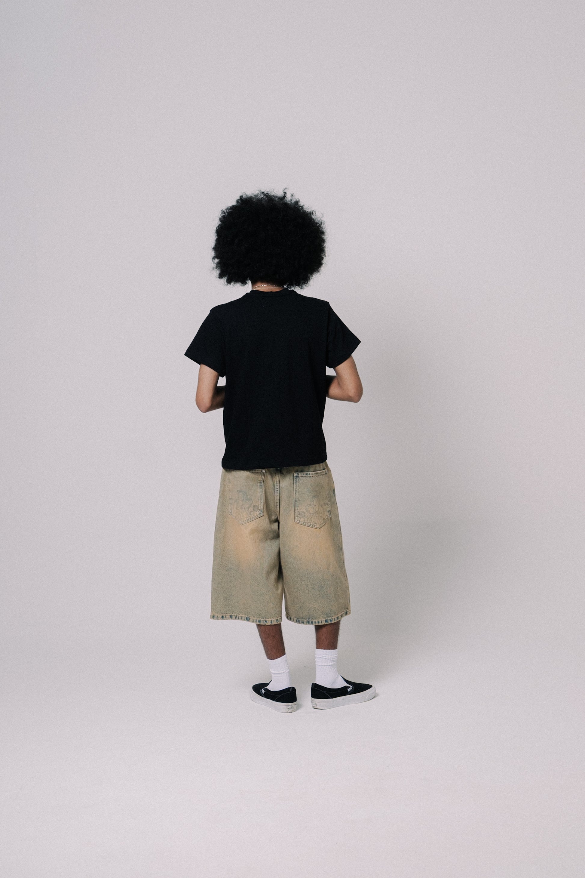 ACID DENIM SHORTS