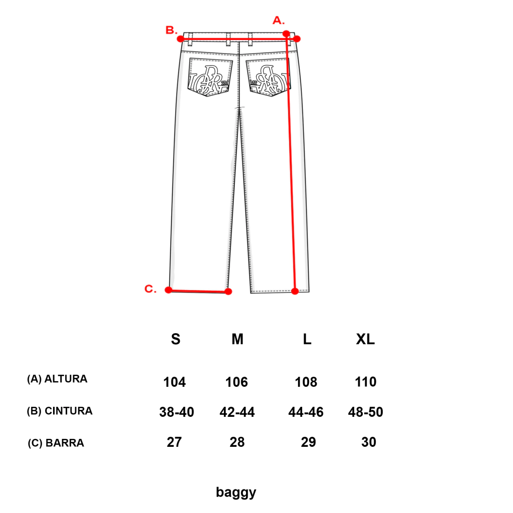 Guia de medidas - [PRÉ-VENDA] BAGGY JEANS ULTRALIGHT
